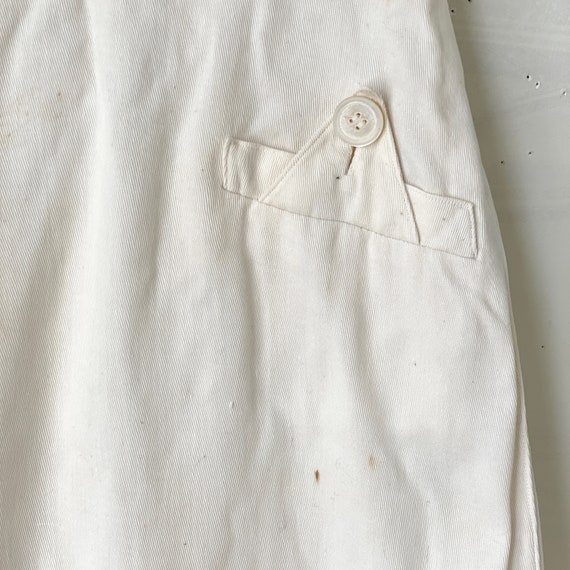 Vintage French Skirt Cream Beige Cotton Rayon 193… - image 5