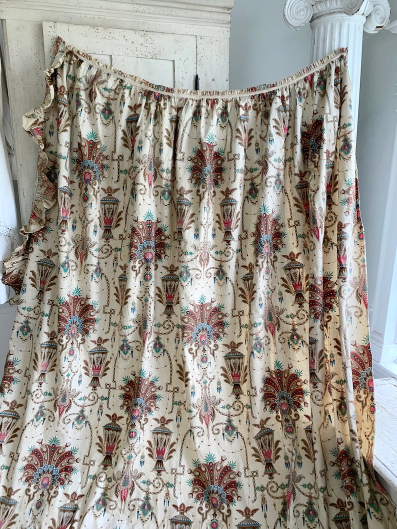 119 X 98 HUGE Antique French Chateau Curtain Egyptian Design | Etsy
