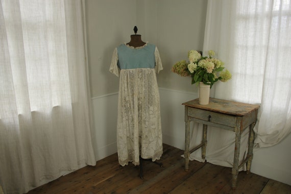 French night gown slip dress nightgown c1900 lace… - image 5