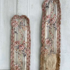 Antique French curtain drape tie back tiebacks 19th century French textilesUnique window treatment eco-friendly