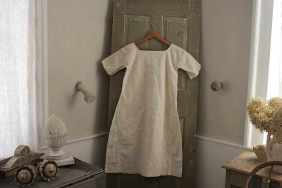 French linen white hemp and cotton night shirt ch… - image 9