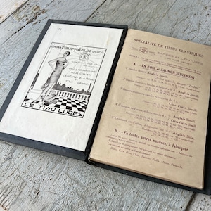 RARE antique / vintage art Deco PARIS Parisian    French Corset fabric sample book SO Interesting eco-friendly
