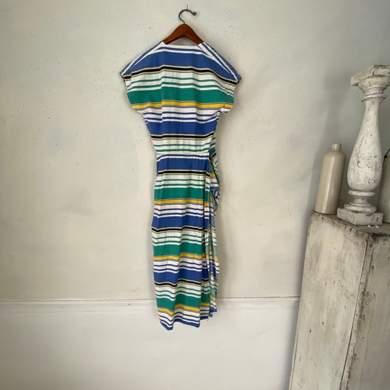 1960's striped dress housedress French vintage cl… - image 10