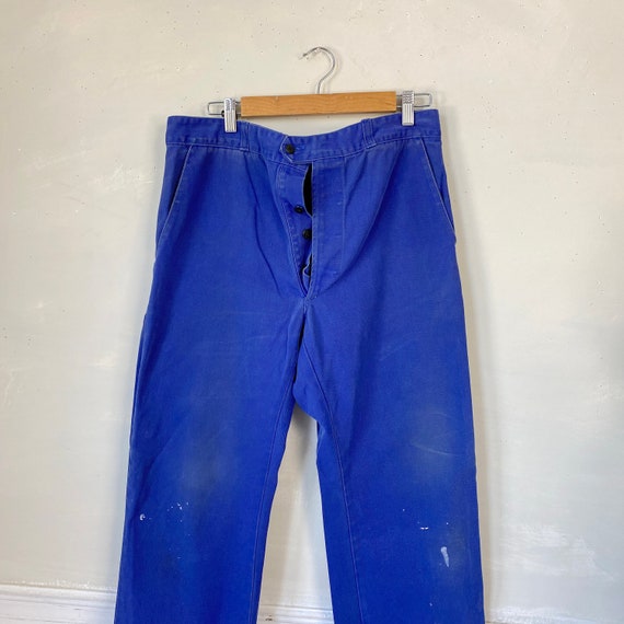 Vintage Faded Blue denim pants work wear 1950s wo… - image 3