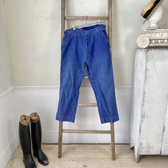 Vintage french blue moleskin - Gem