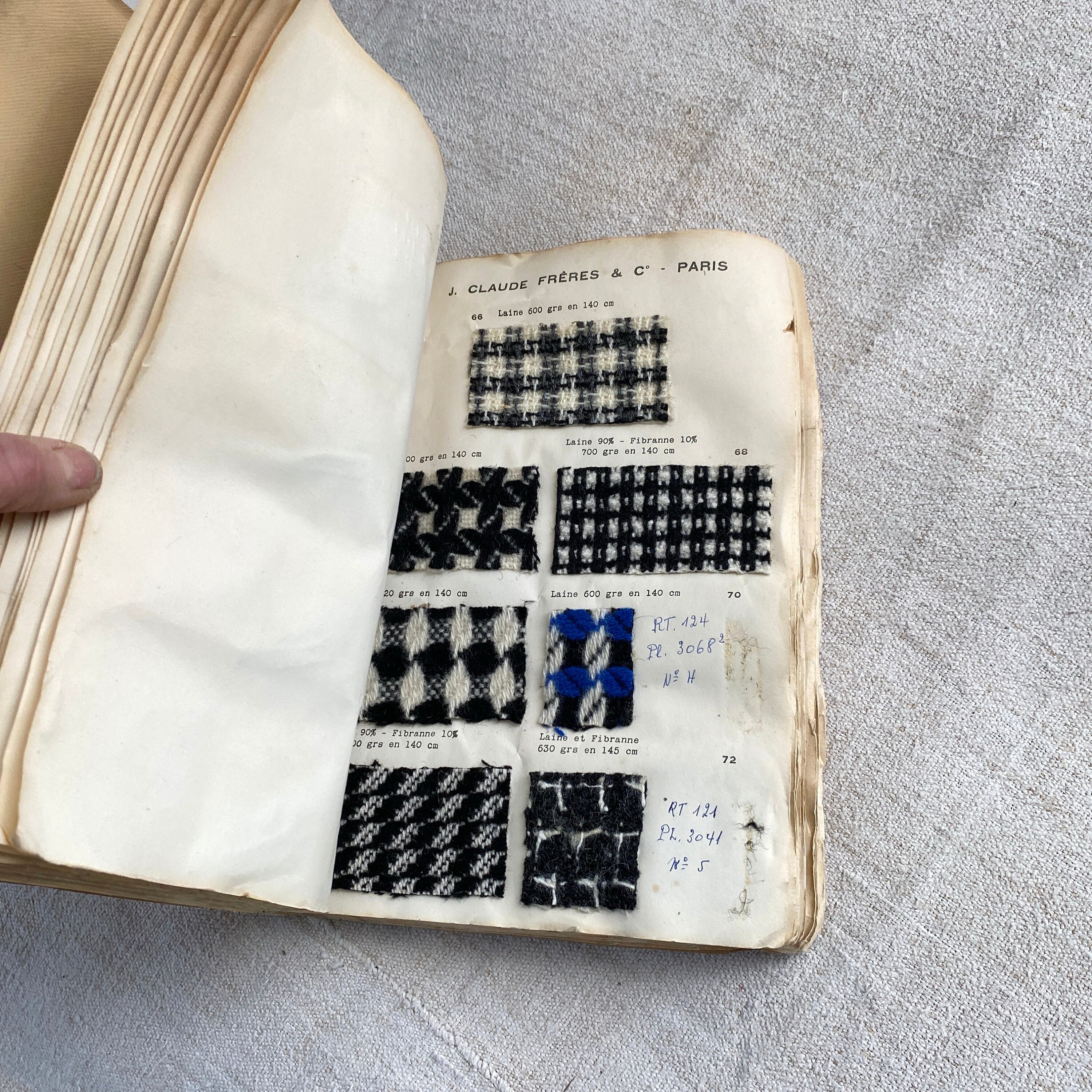 1958 Claude Freres & Cie Pattern Sample Book French Fashion Fabric ...