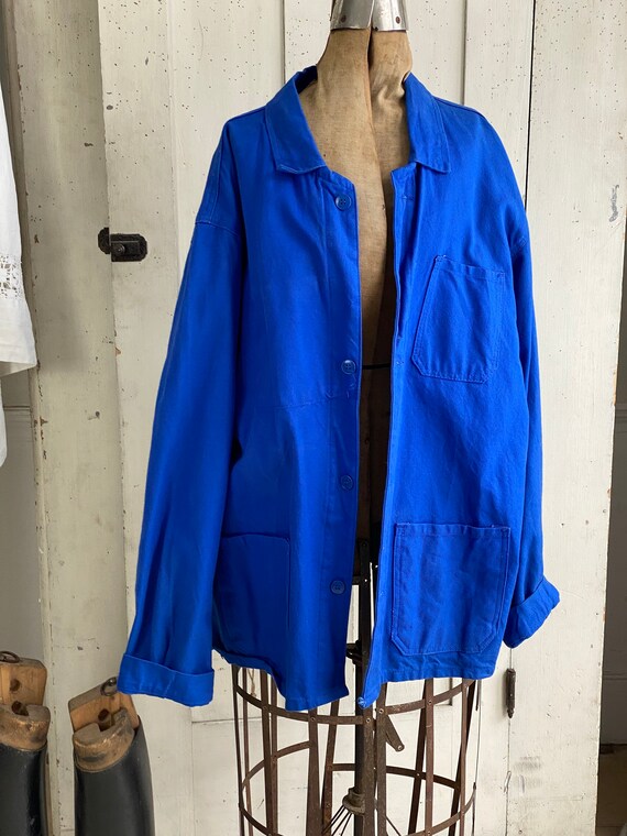 Vintage Jacket French Workwear Jacket Faded Antiq… - image 2