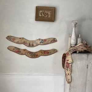 Antique French curtain drape tie back tiebacks 19th century French textilesUnique window treatment eco-friendly