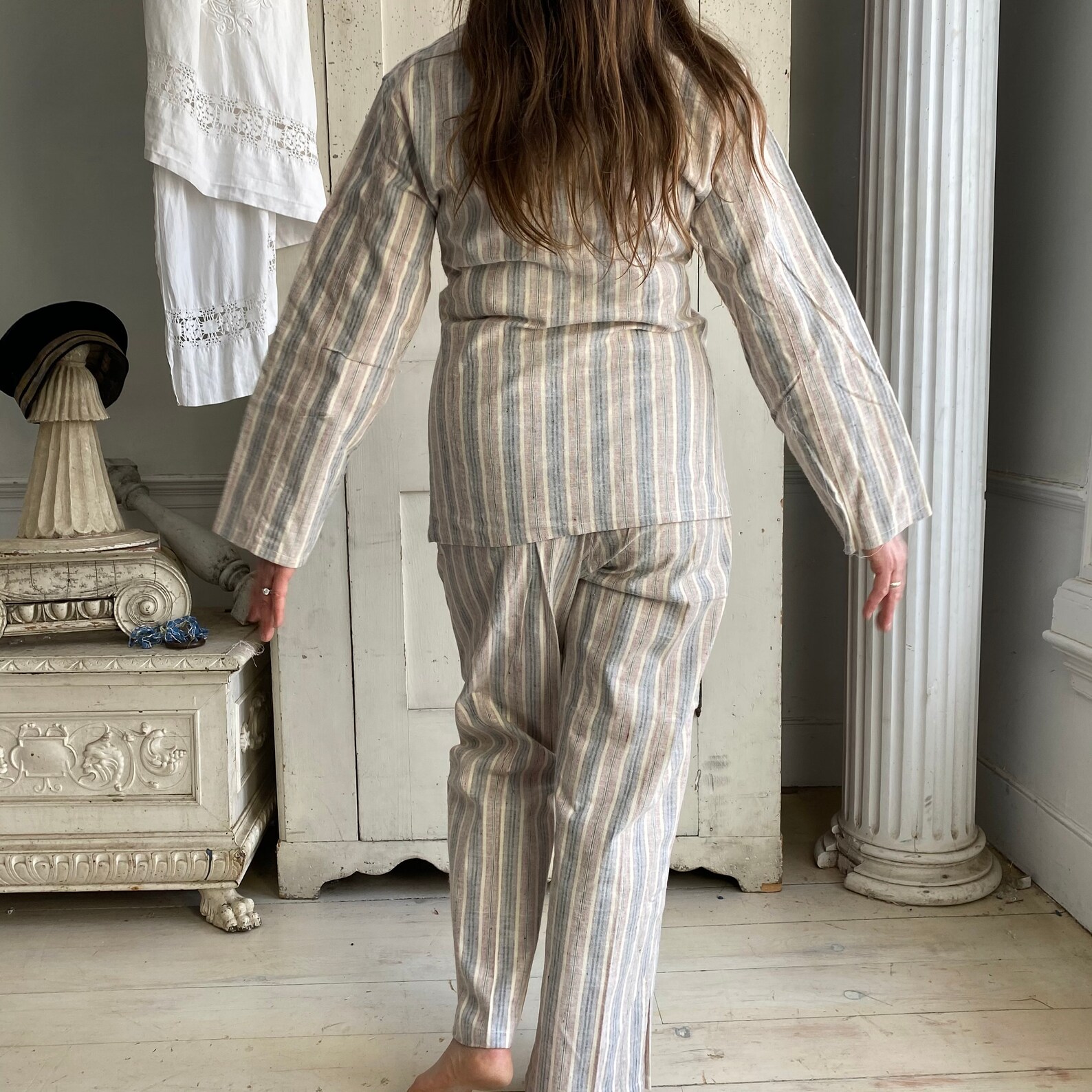 Vintage Pajamas French Pj's Flannel Soft Woman's Small Etsy