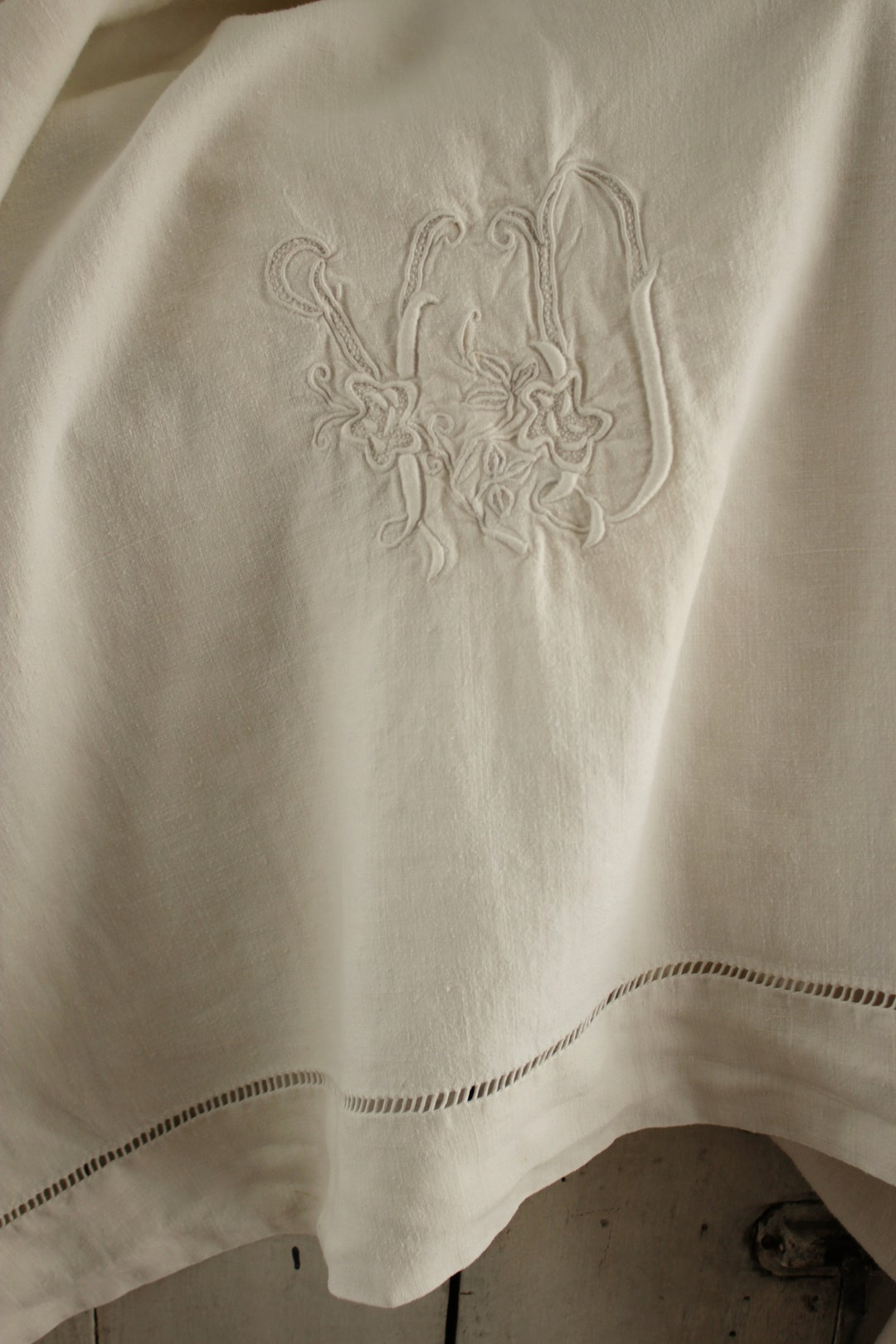 洋書 Monograms and Antique Linens Linen Vintage Sheet Fabric French Organic Material VD
