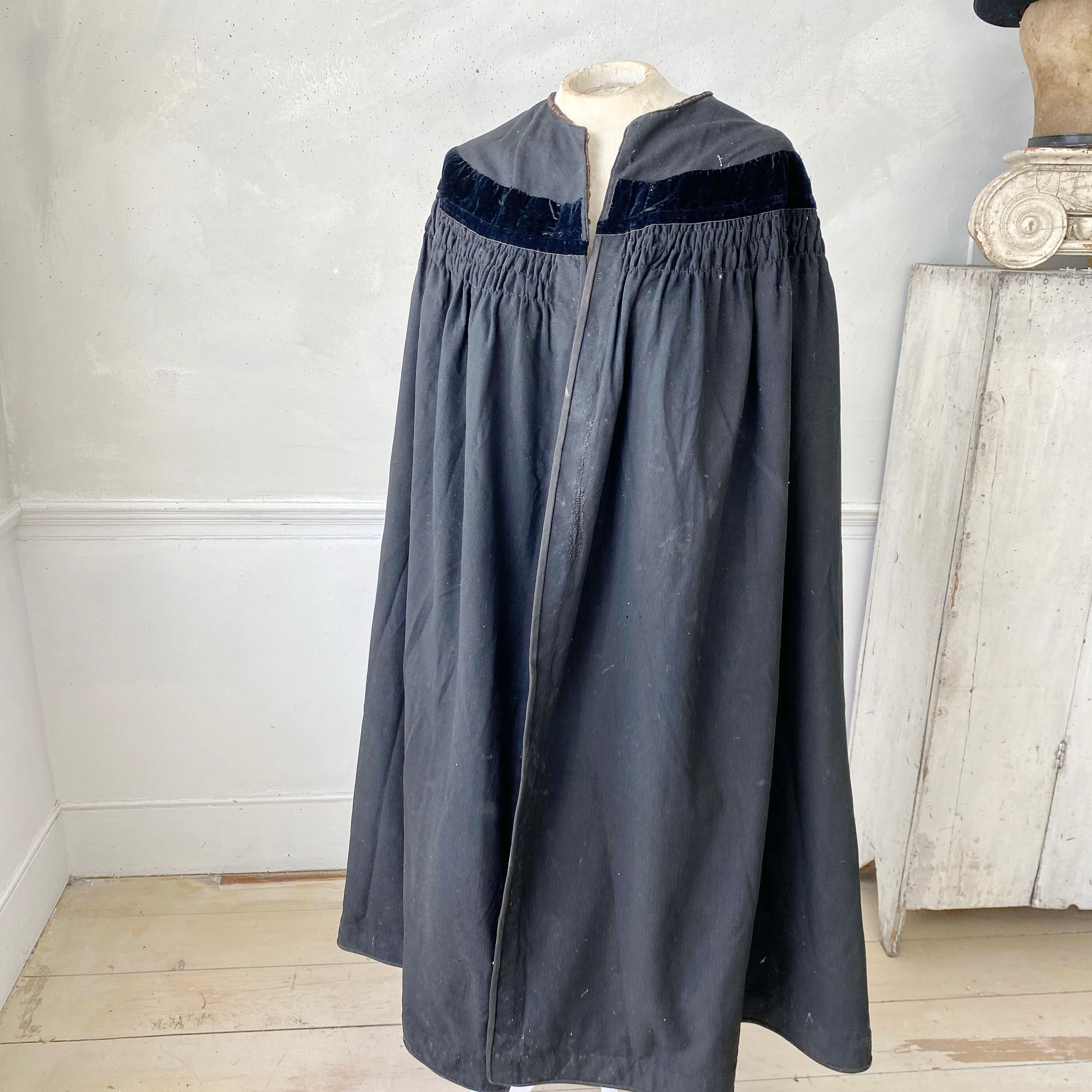Antique Judge's Cloak Cape French Black Wool Victorian Coat Antique Judge's Cloak Cape French Black Wool Victorian Coat