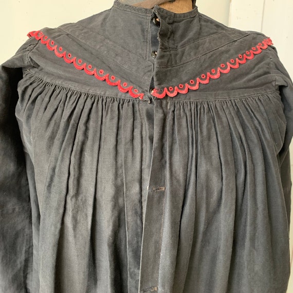 Vintage Choir Robes French Black Cloak with Red D… - image 1