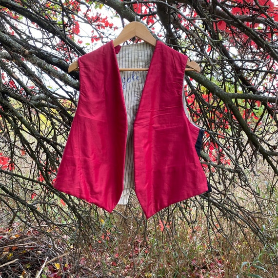 Vest Waistcoat Workwear Work wear Red Antique Fre… - image 4