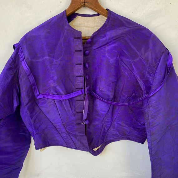Electric Purple Silk Bodice 1870s Silk Bodice Pur… - image 4