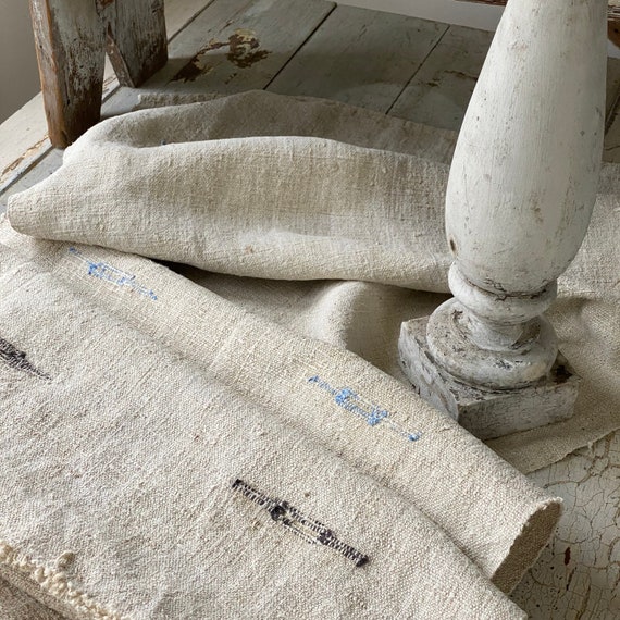 Tela de saco de grano antiguo, tela de tapicería antigua, tela de