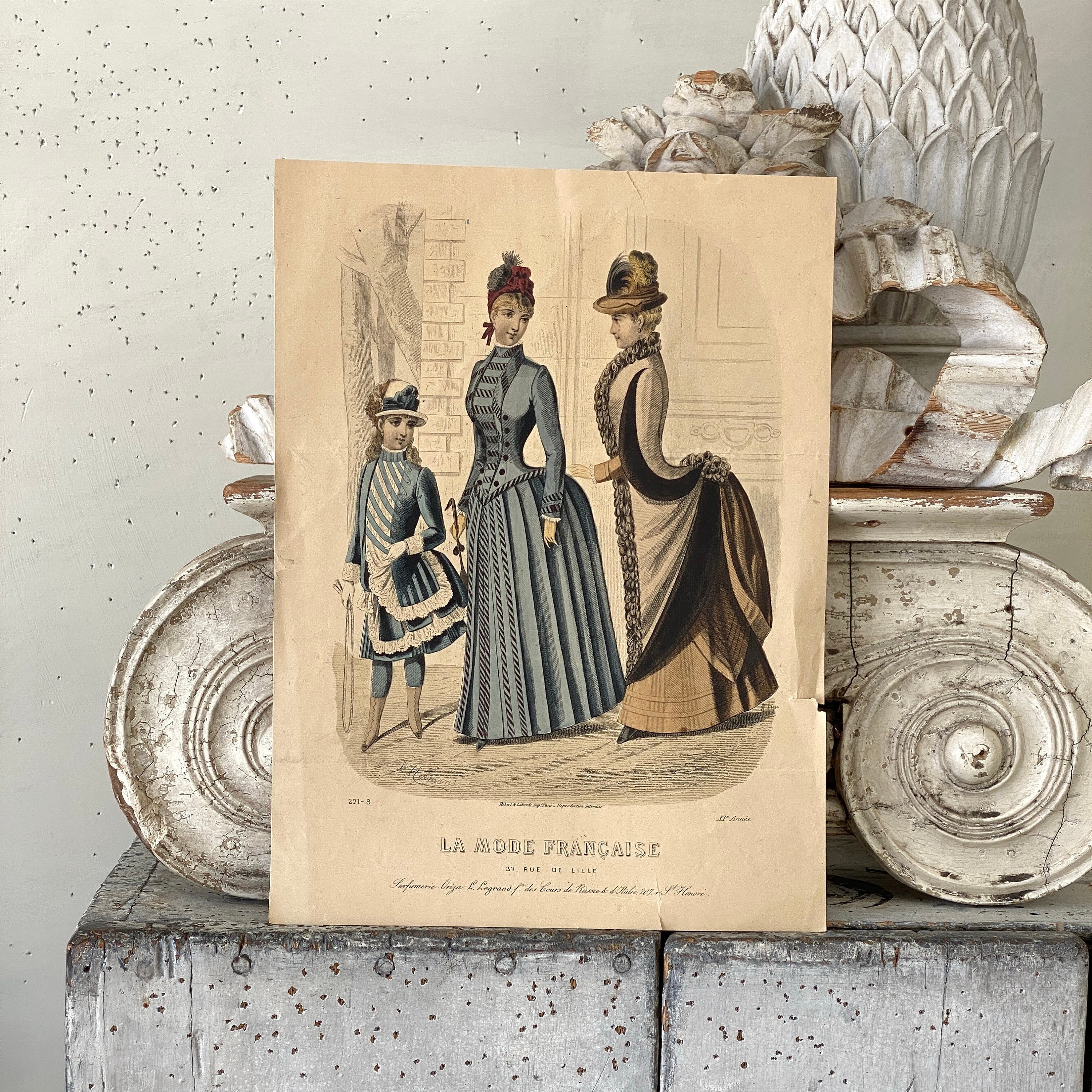 Historical REFERENCE 1886 French Fashion Antique French