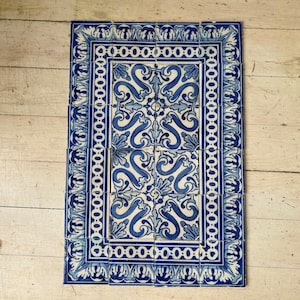 18th / 19th  Antique blue Portuguese mosaic SET  Tile  handmade hand painted  Unique decorative Coastal home  eco-friendly