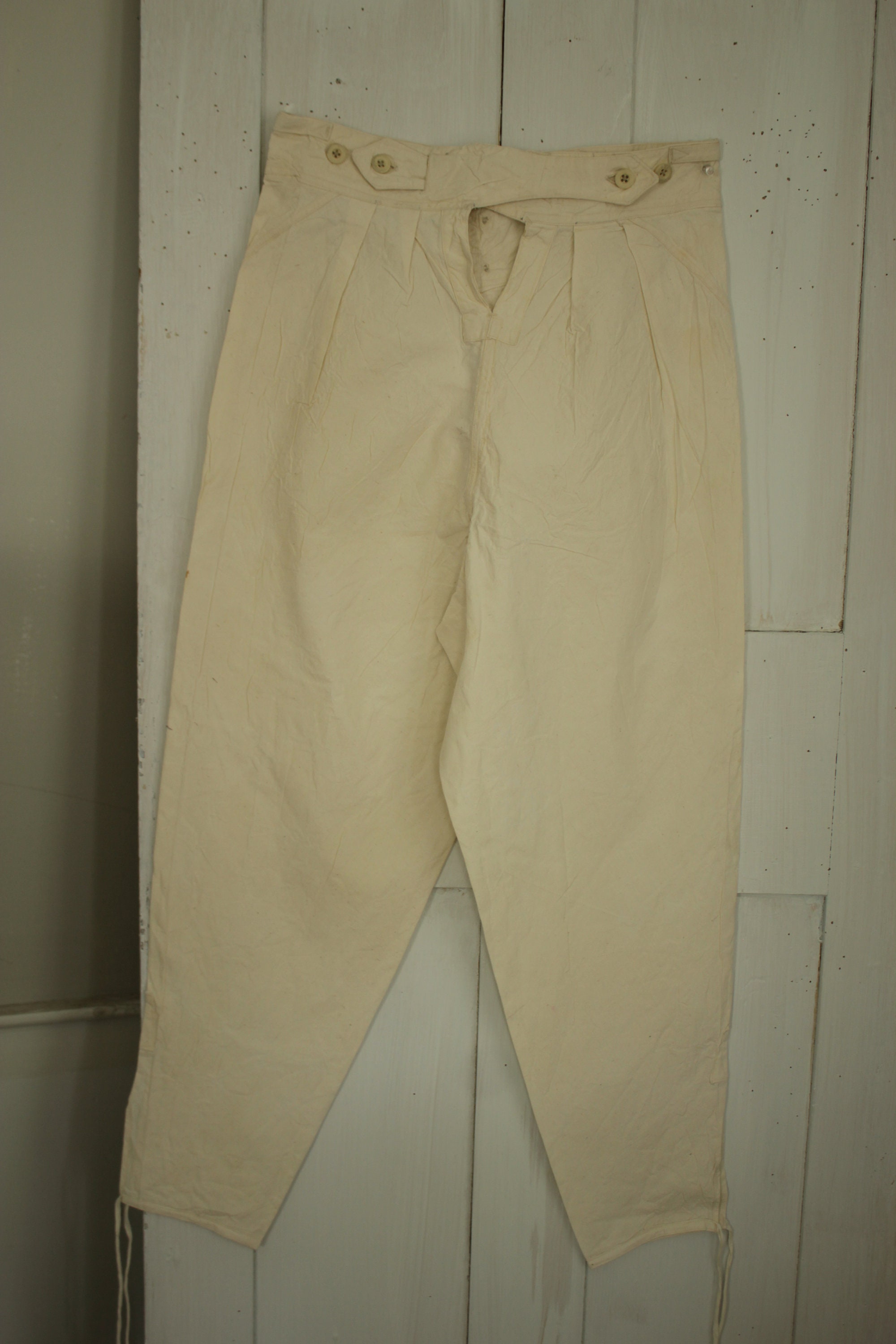 French White Vintage Military Pants Slacks trousers long | Etsy