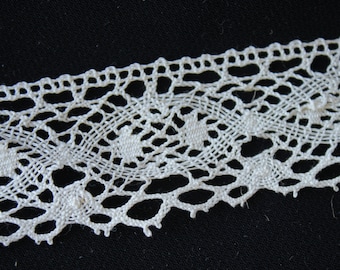 Antique French lace trim white by the HALF- YARD