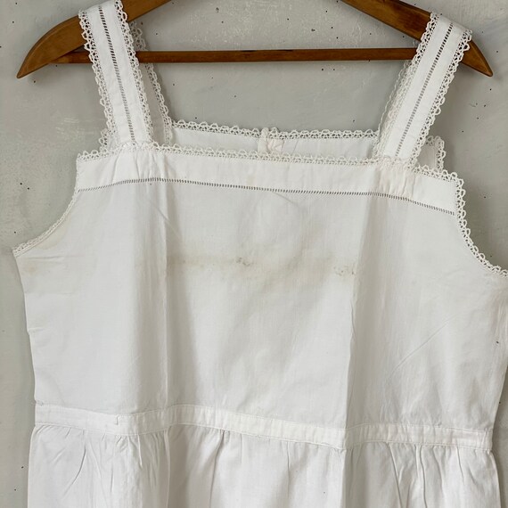 Vintage Cotton Slip Lace Trimmed French Workwear … - image 7