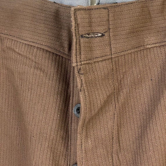 UNWORN! Vintage French Workwear Pants Brown Cotto… - image 6