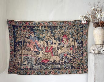 6.3ftx4.2ft Vintage French Wool Jacquard Tapestry Wall Art Country Farmhouse Wall Hanging Landscape Castlecore medieval castle middle ages