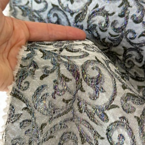 37x15 1940&#39;s woven damask opalescence sheen fabric material French eco-friendly