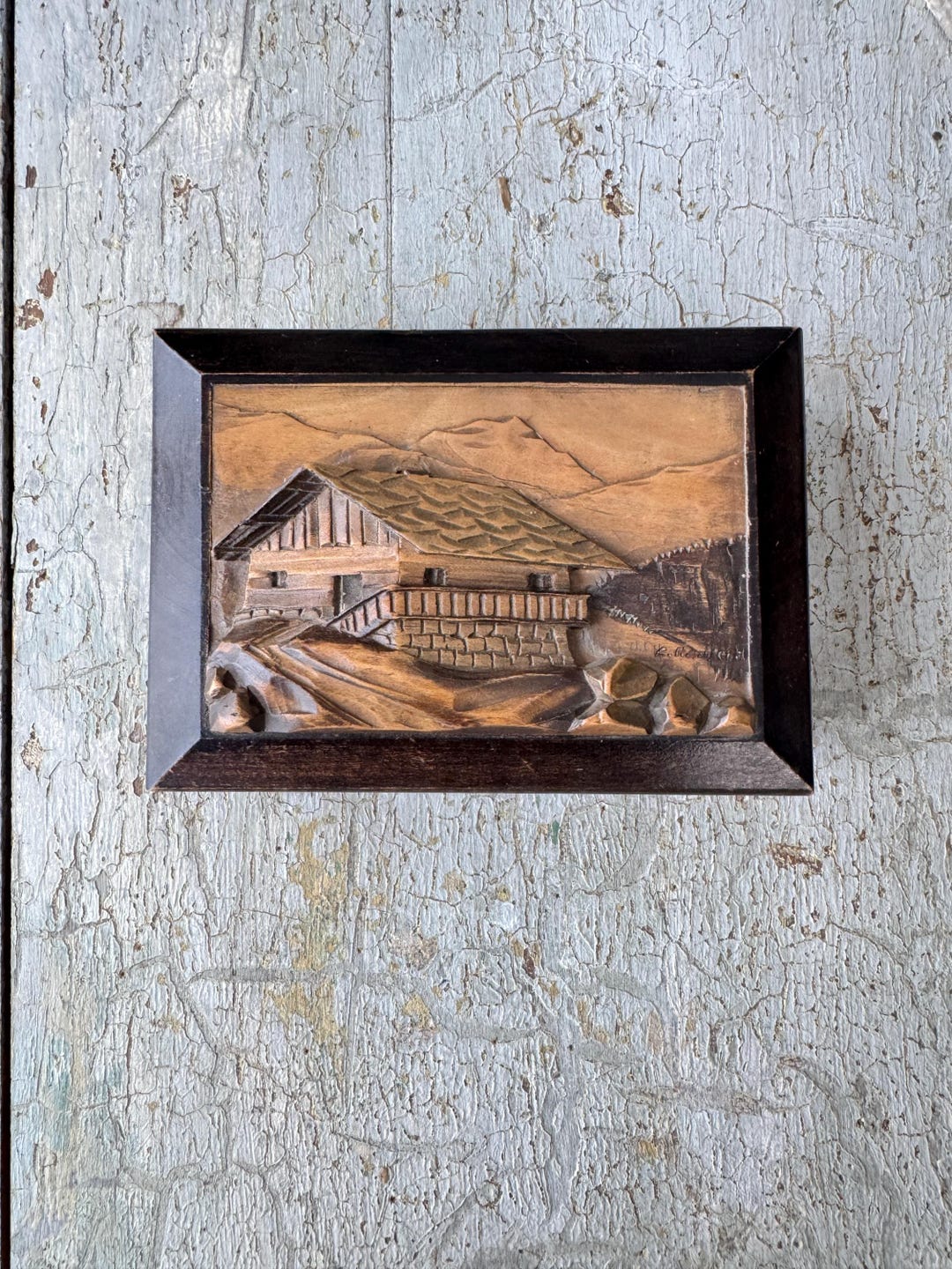 アンティーク雑貨 france vintage stencil wood box Vintage Wood Box
