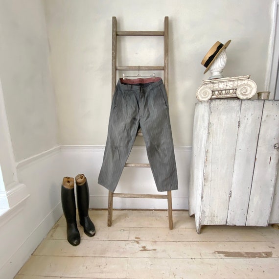 パンツ French vintage work stripe trousers Original 1940s French Men's Striped Work Trousers