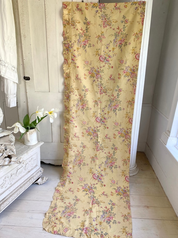 激レア 昭和 レトロ デッドストック 花柄 カーテン ふりる 1970年代 激レア 昭和 レトロ デッドストック 花柄 カーテン ふりる 1970年代 激