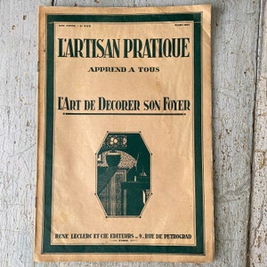 1927 Antique  Art Deco design French interior decorating  magazine stencils  content L&#39;artisan pratique decorative arts eco-friendly