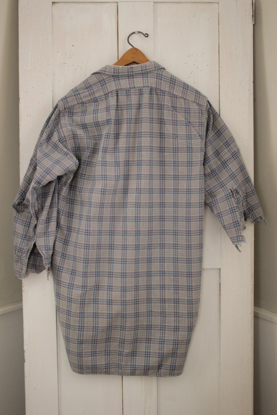 Blue Plaid Shirt or Tunic circa 1920 mens cotton … - image 10