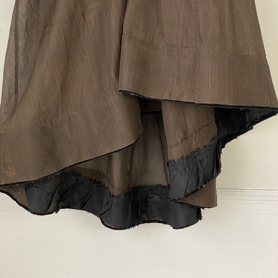 Antique Linen Wool Skirt French Victorian Garment… - image 8