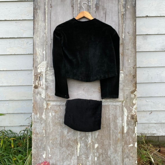 Antique  mohair Victorian Muff + coat jacket Fren… - image 1