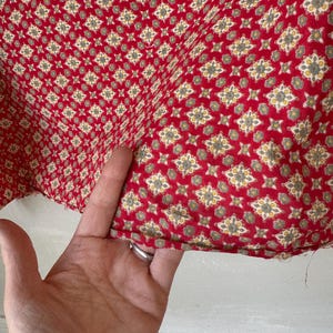 Tela francesa de los años 50, de 58 x 19, en pequeña escala, de algodón, estilo provenzal, de color rojo provenzal, estilo rústico, estilo rústico, estilo costero, para decoración del hogar.