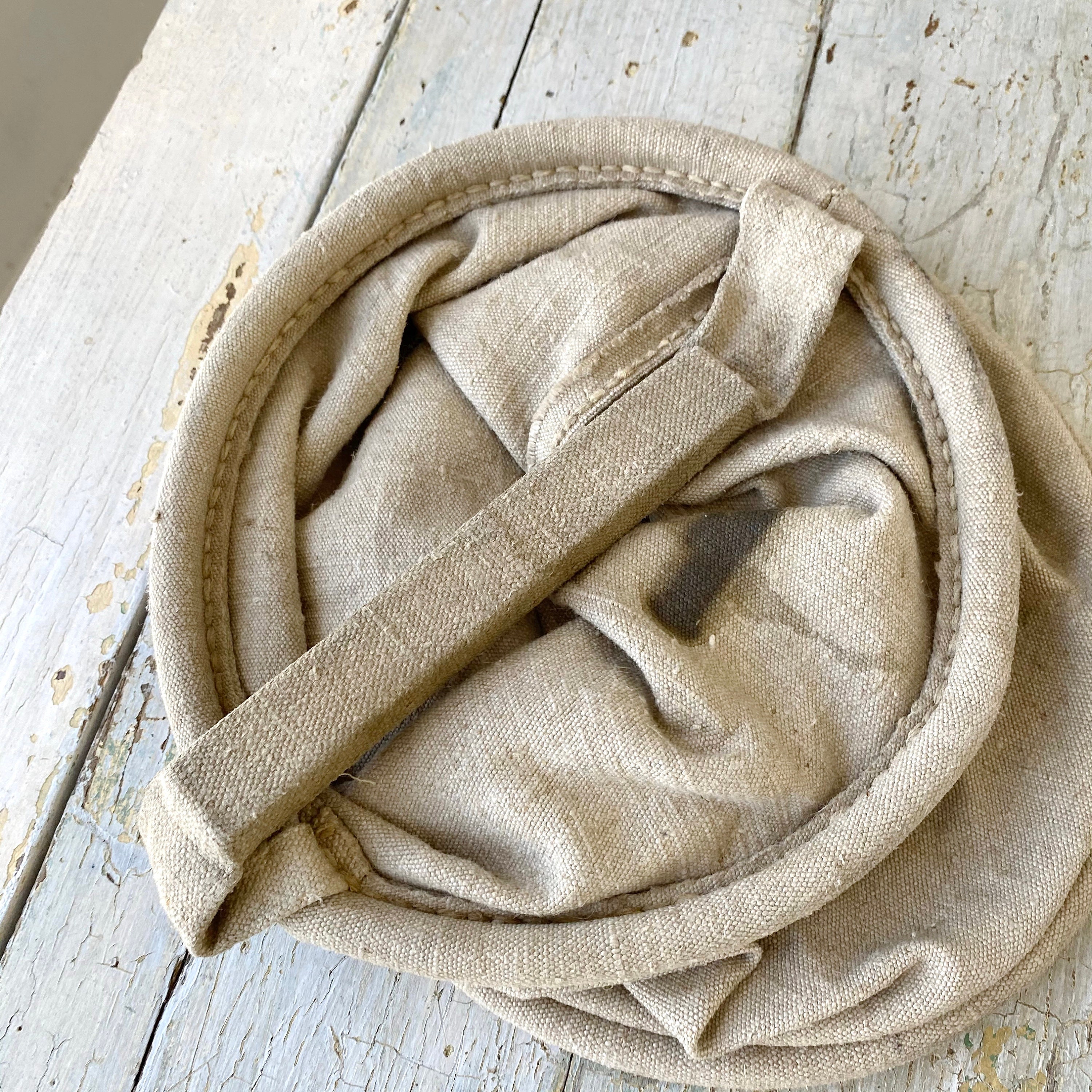 Antique Linen Water bucket Military textile linen black stamp Etsy