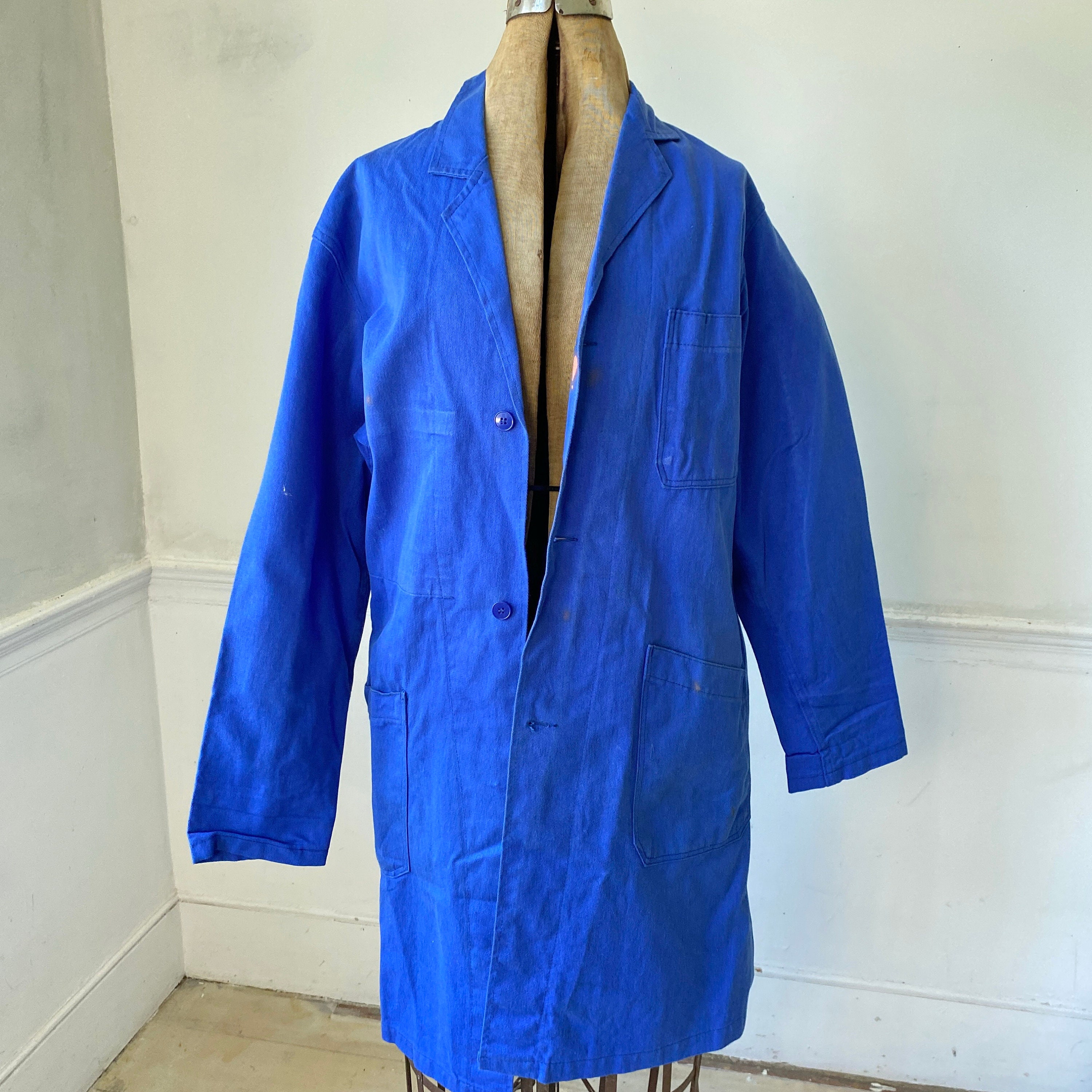 LONG Lab French Workwear Work Wear Chore Jacket Coat Blue