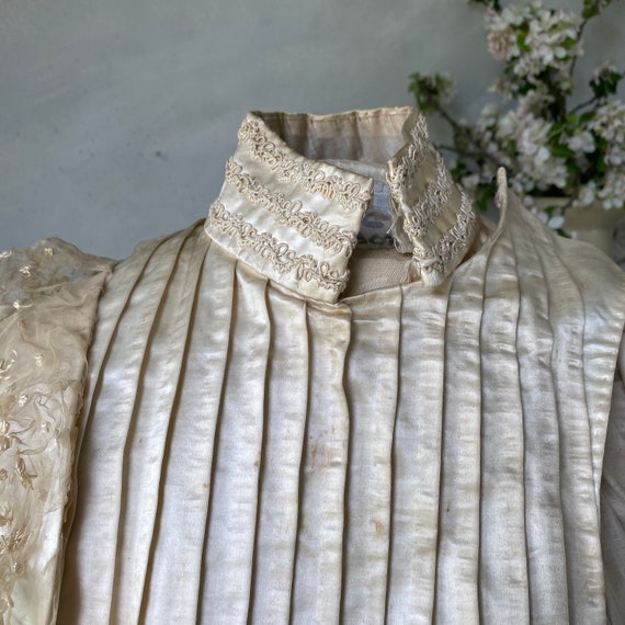 Wedding Dress Set Bodice and Skirt White Silk Wed… - image 6