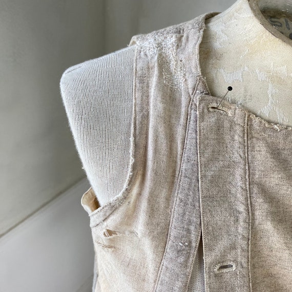 AMAZING! PIECED Vintage Wool Shirt Vest 1920s Woo… - image 2