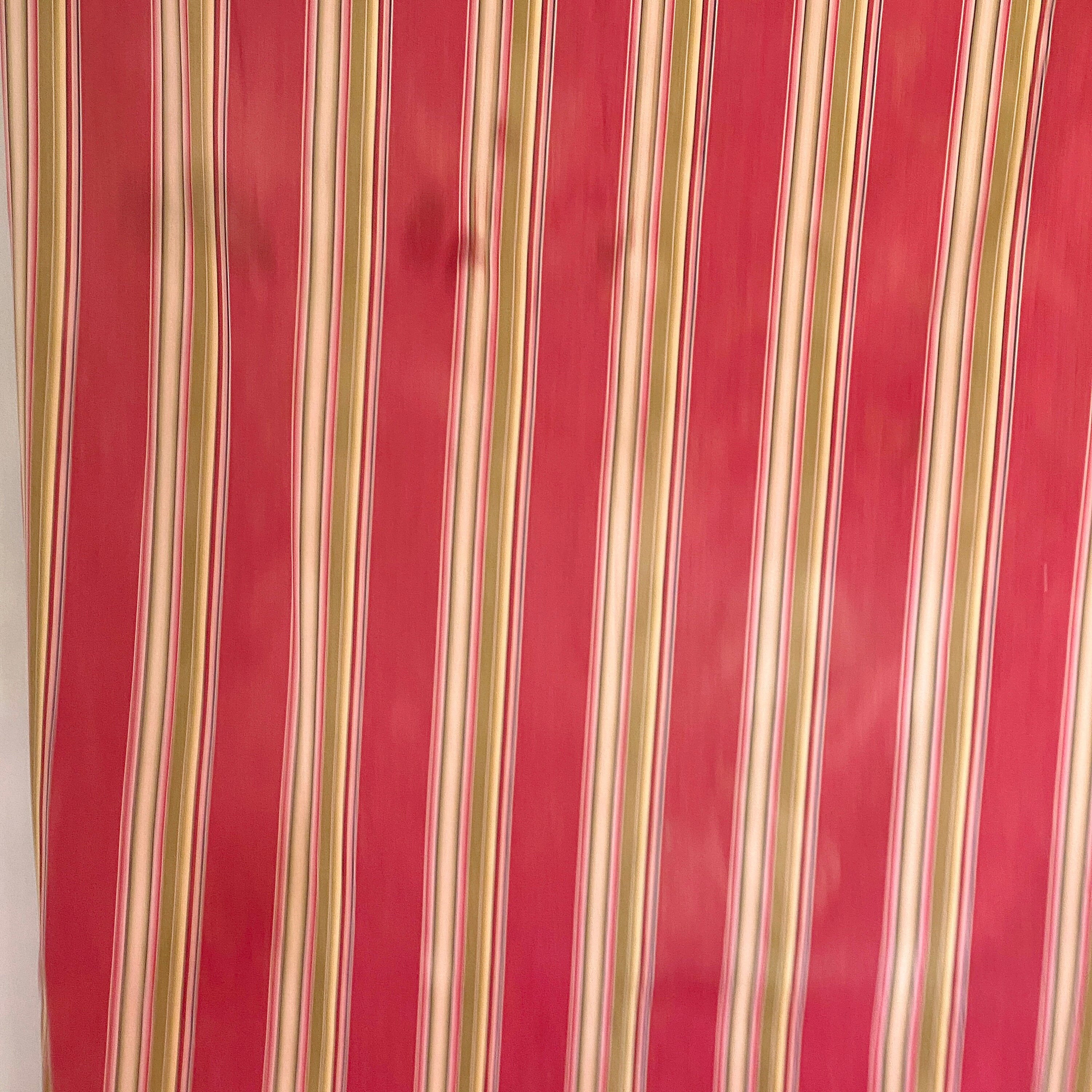 Distressed Ticking French Fabric Vintage 1920s Red Stripes Striped