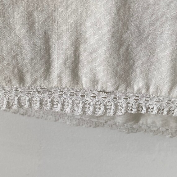 Early 1900s White Cotton Petticoat Cotton Lace Bo… - image 3
