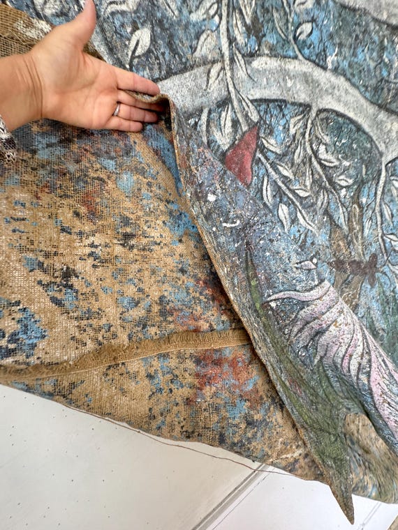 90x70 サイン入り VTG ヘルミ 絵画 フランス 抽象画 アーティスト 