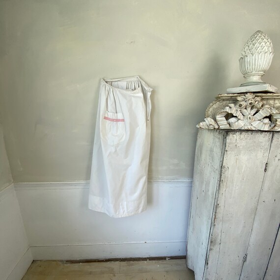 Antique White skirt 1920 cotton pink pocket nurse… - image 2