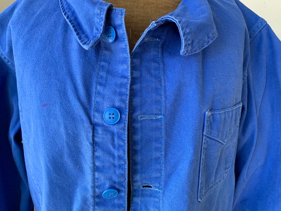 Vintage French Prussian Blue Jacket Farmer's Work… - image 4