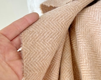 1,77 yardas de tweed de lana suave de angora, cachemira, espiga de trigo, tela pesada, estilo rústico, estilo rústico, decoración de castillos.