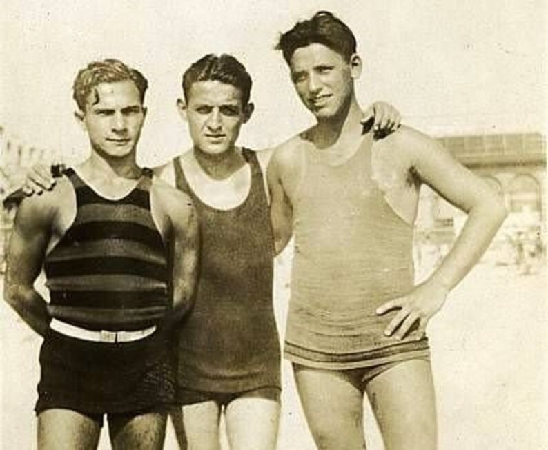 Vintage French Swimming costume suit swimsuit Men's Etsy