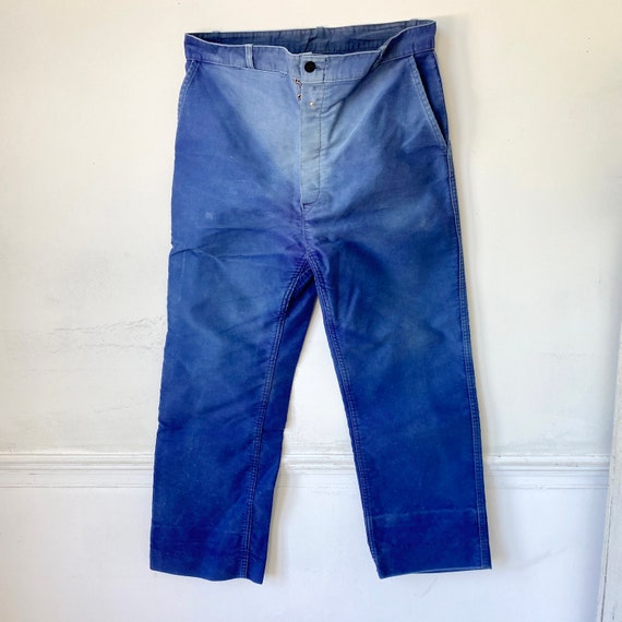 Amazing Blue moleskin pants work wear workwear French… Gem