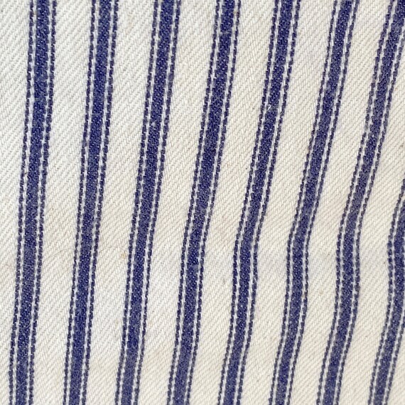 Vintage laundry bag Indigo Ticking stripe  blue D… - image 5