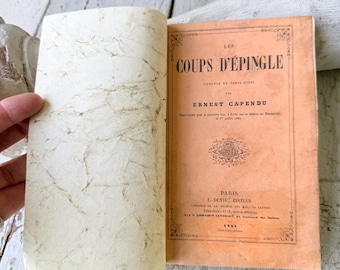c1863 Antique French Theater Book Les Coups d'Épingle Ernest Capendu Drama Script Paris Literature Ephemera Wall Art