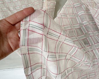 4,8 yardas de tela de voile francés antigua y transparente, ideal para cortinas de café, estilo rústico, falda para árbol de Navidad, decoración del hogar, tela sin usar, reciclada y ecológica.